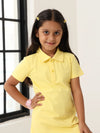 Spunkies Yellow Girls Solid Collared Short Sleeves T-Shirt Dress