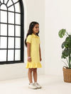 Spunkies Yellow Girls Solid Collared Short Sleeves T-Shirt Dress