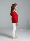 Girls' Red Lace Peter Pan Collar Sweatshirt
