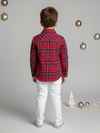 Boys Red Checked Flannel Santa Shirt