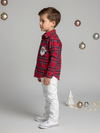 Boys Red Checked Flannel Santa Shirt