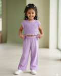 Lavender Cotton Gauze Wide Leg Co-ord Set
