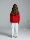 Girls' Red Lace Peter Pan Collar Sweatshirt