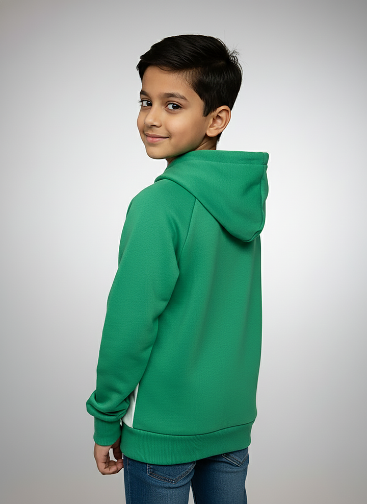 Boys Green Hoodie Printed Hoodie Sweatshirt
