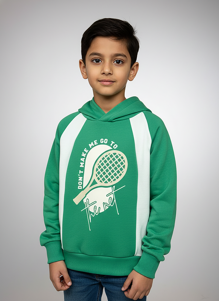 Boys Green Hoodie Printed Hoodie Sweatshirt