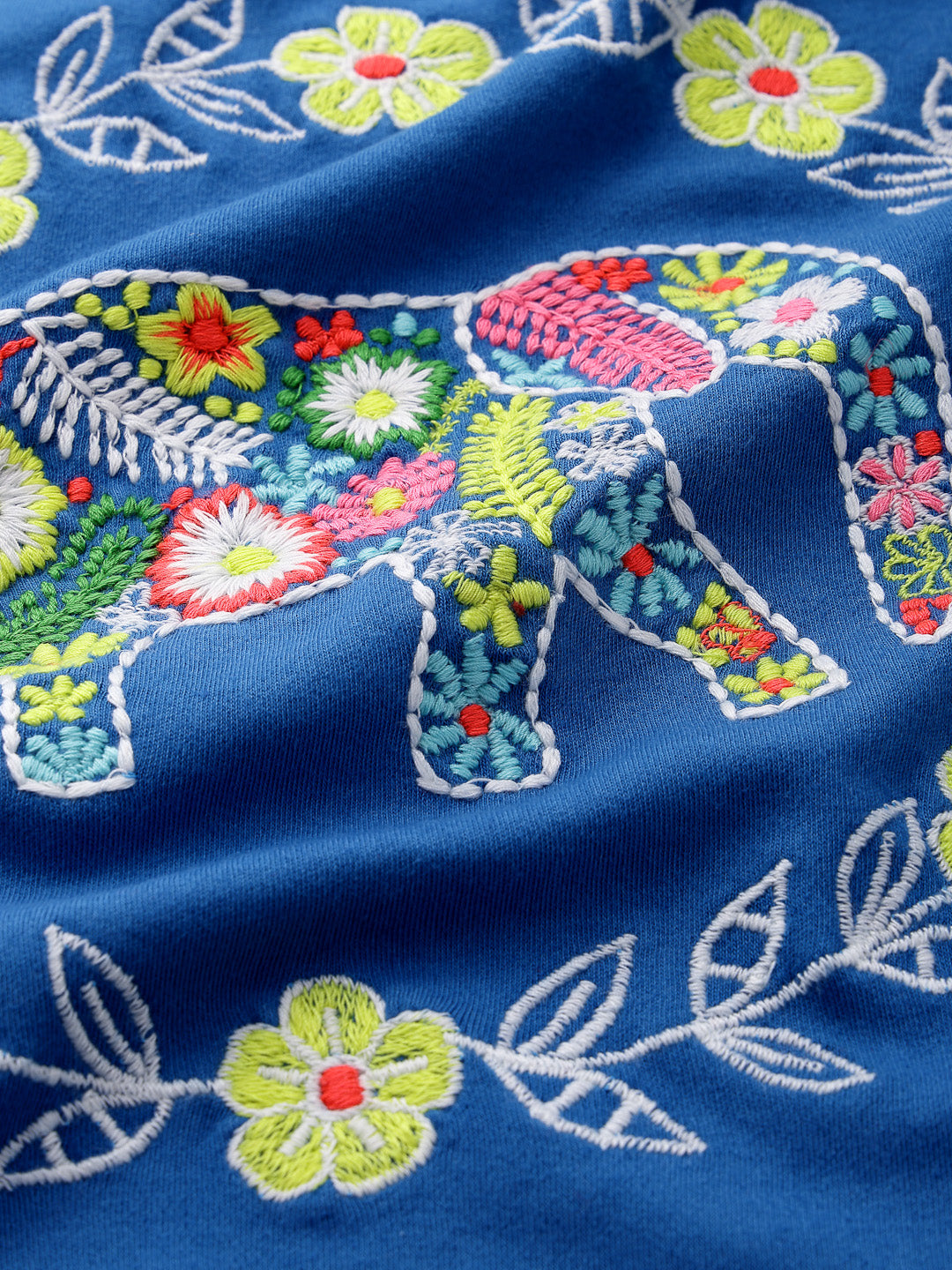 Fancy blue cotton embroidered top