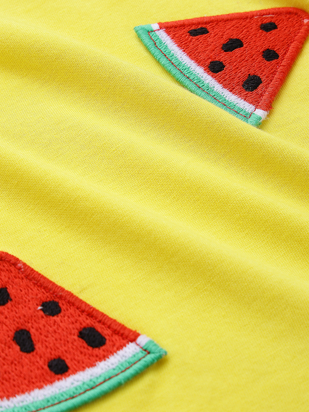 Trendy Watermelon Embroidered Badge Girls top