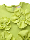Lime Sleeveless 3D Floral Dress