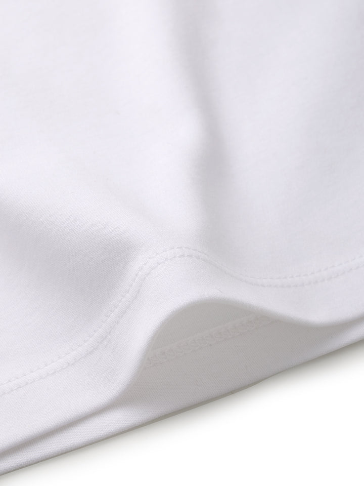 Fashionable Cut & Sew Half-Sleeved 100% Cotton Top