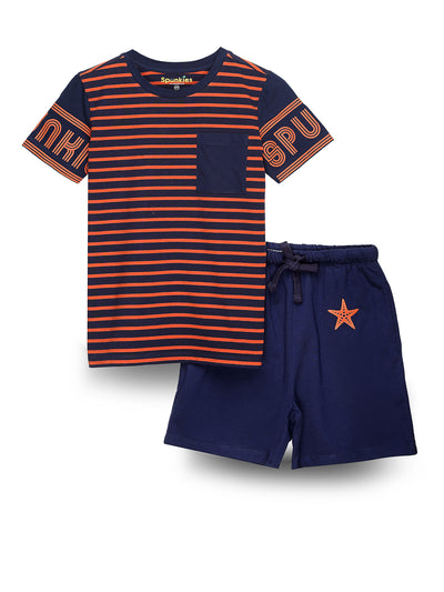 Dusky Blue Feeder Stripes Boys Set