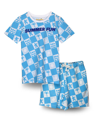 Comfy Kid Printed Cotton Terry Set