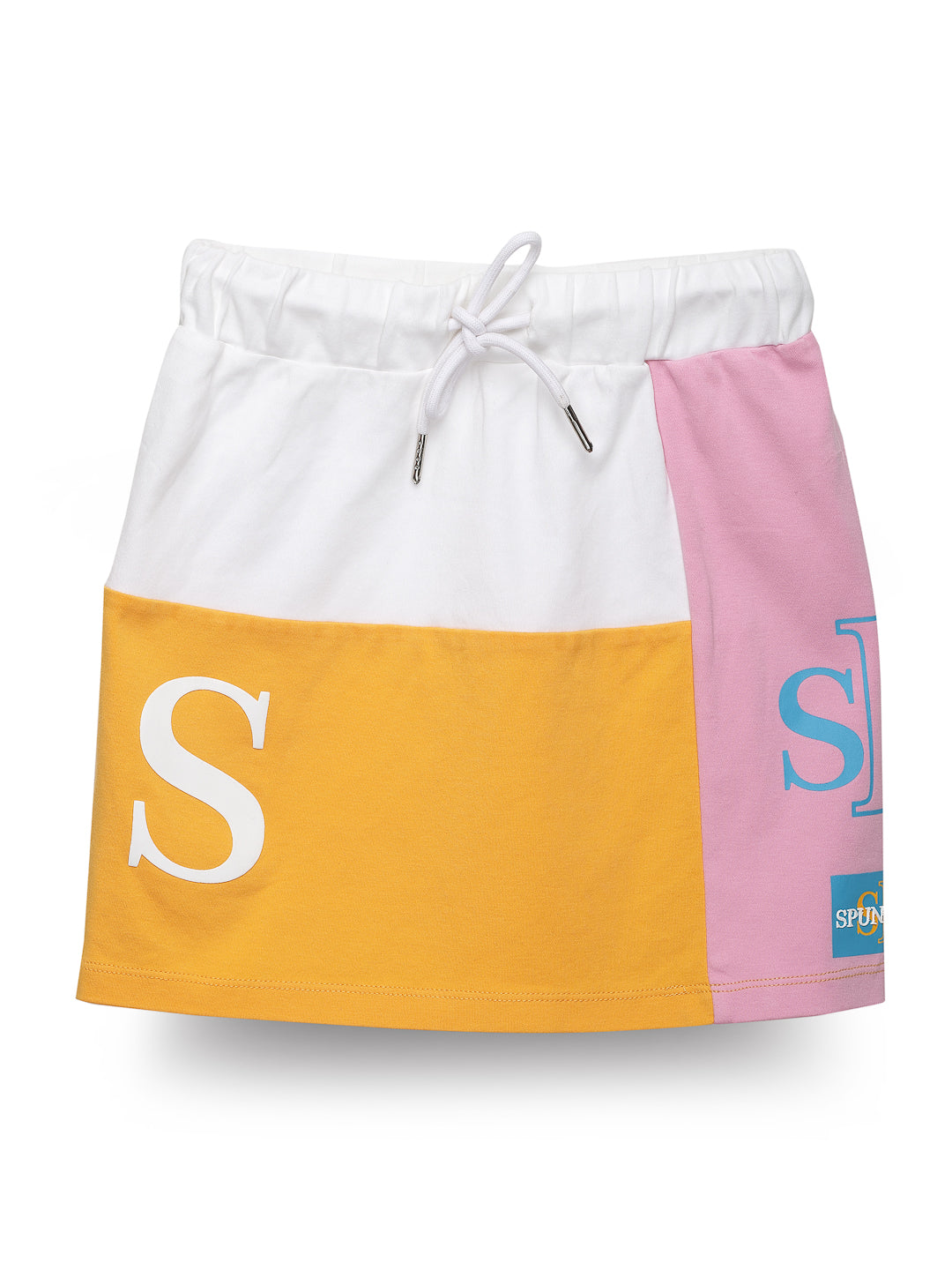 Stylish white cut & Sew 100% cotton skirt
