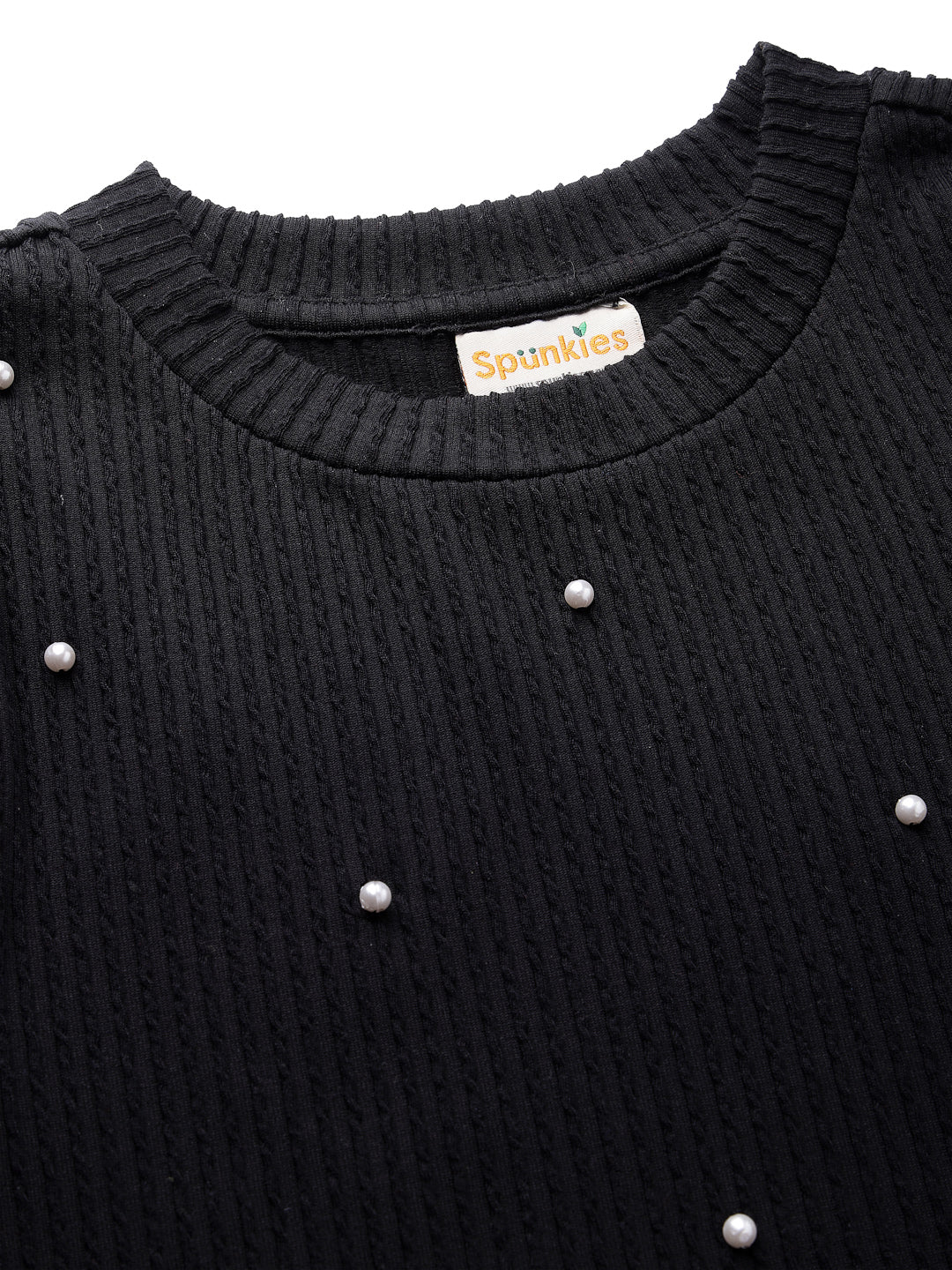 Jacquard Rib Black  Top