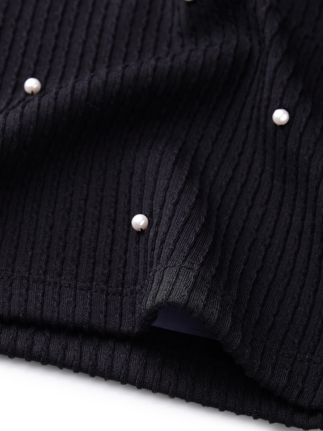 Jacquard Rib Black  Top