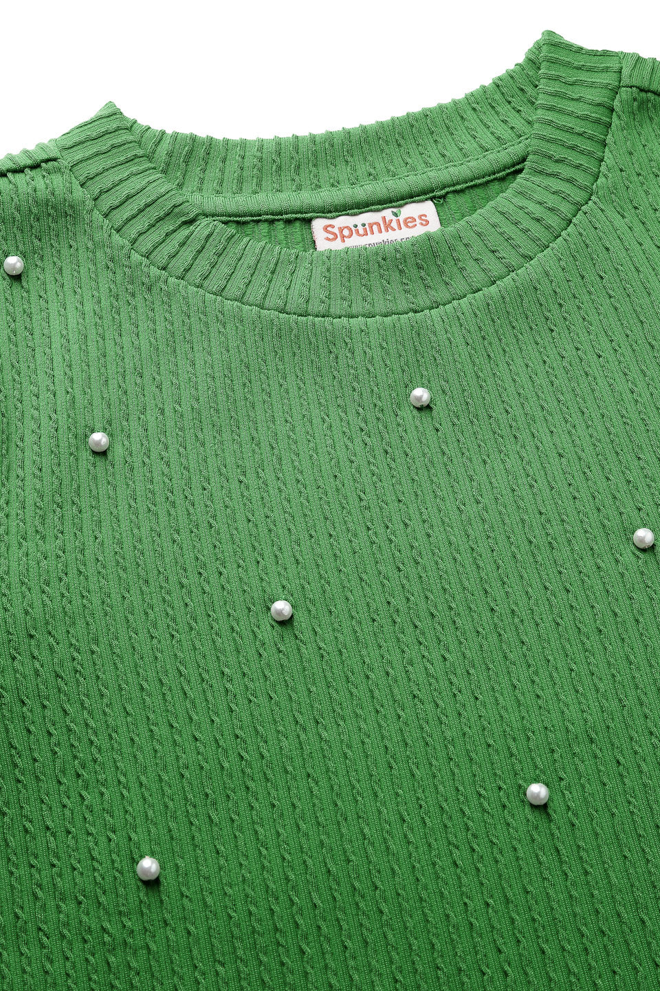 Jacquard Rib Green Top