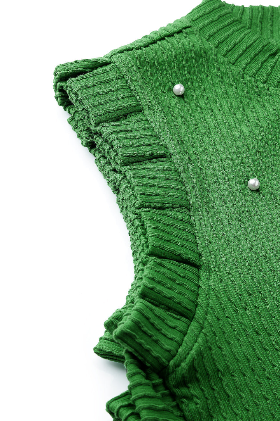 Jacquard Rib Green Top