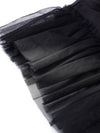 Spunkies Black Girls Solid Round Neck Frilled Sleeves Shift Dress