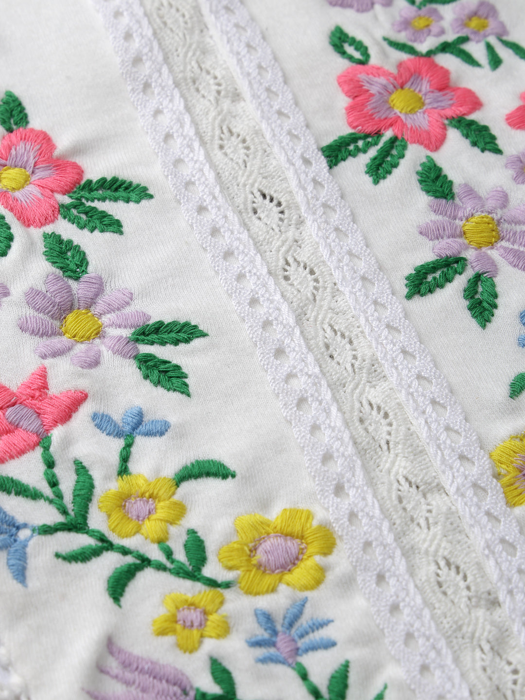White Embroidered Top