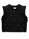 Jacquard Rib Black  Top