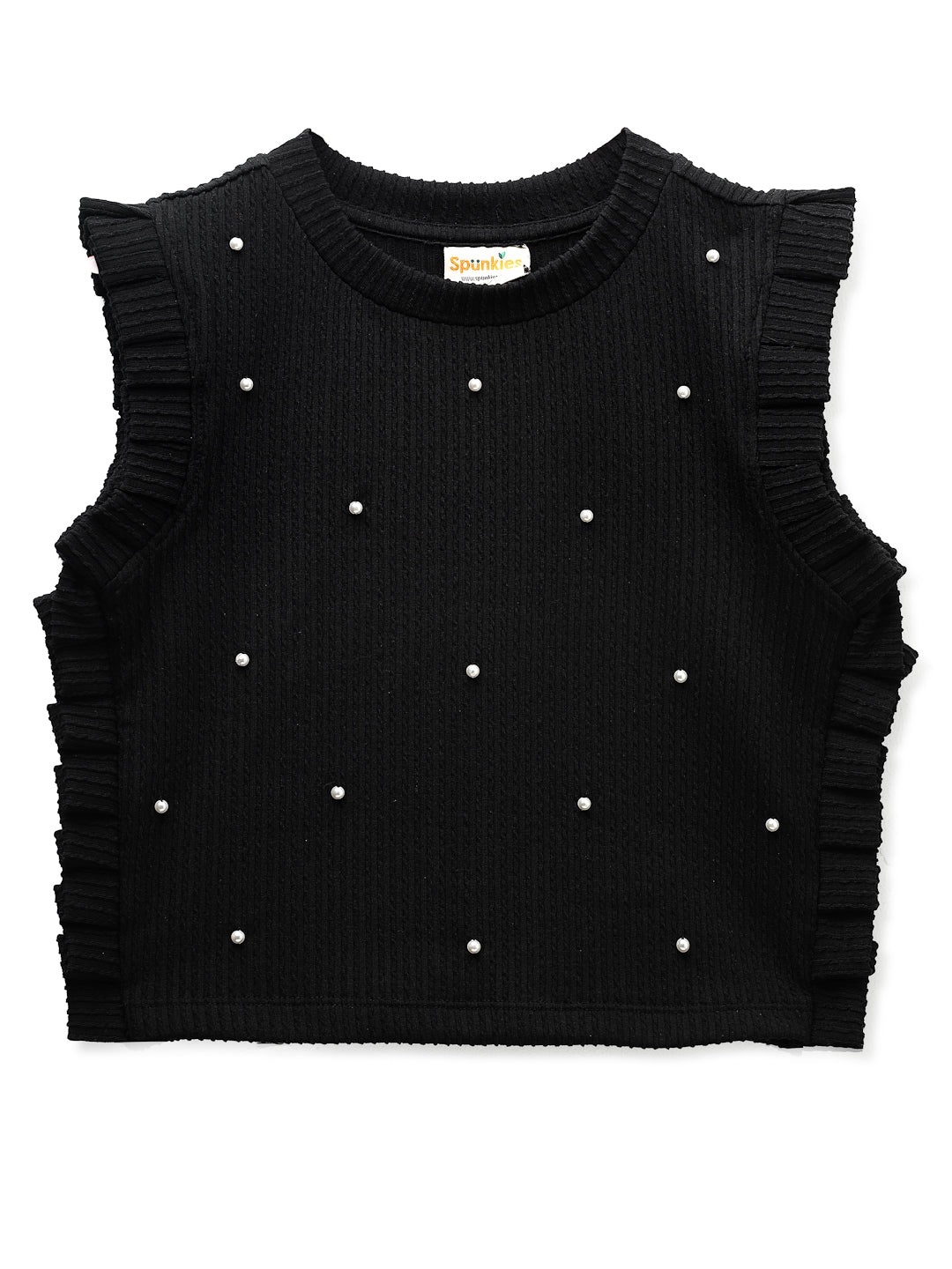 Jacquard Rib Black  Top
