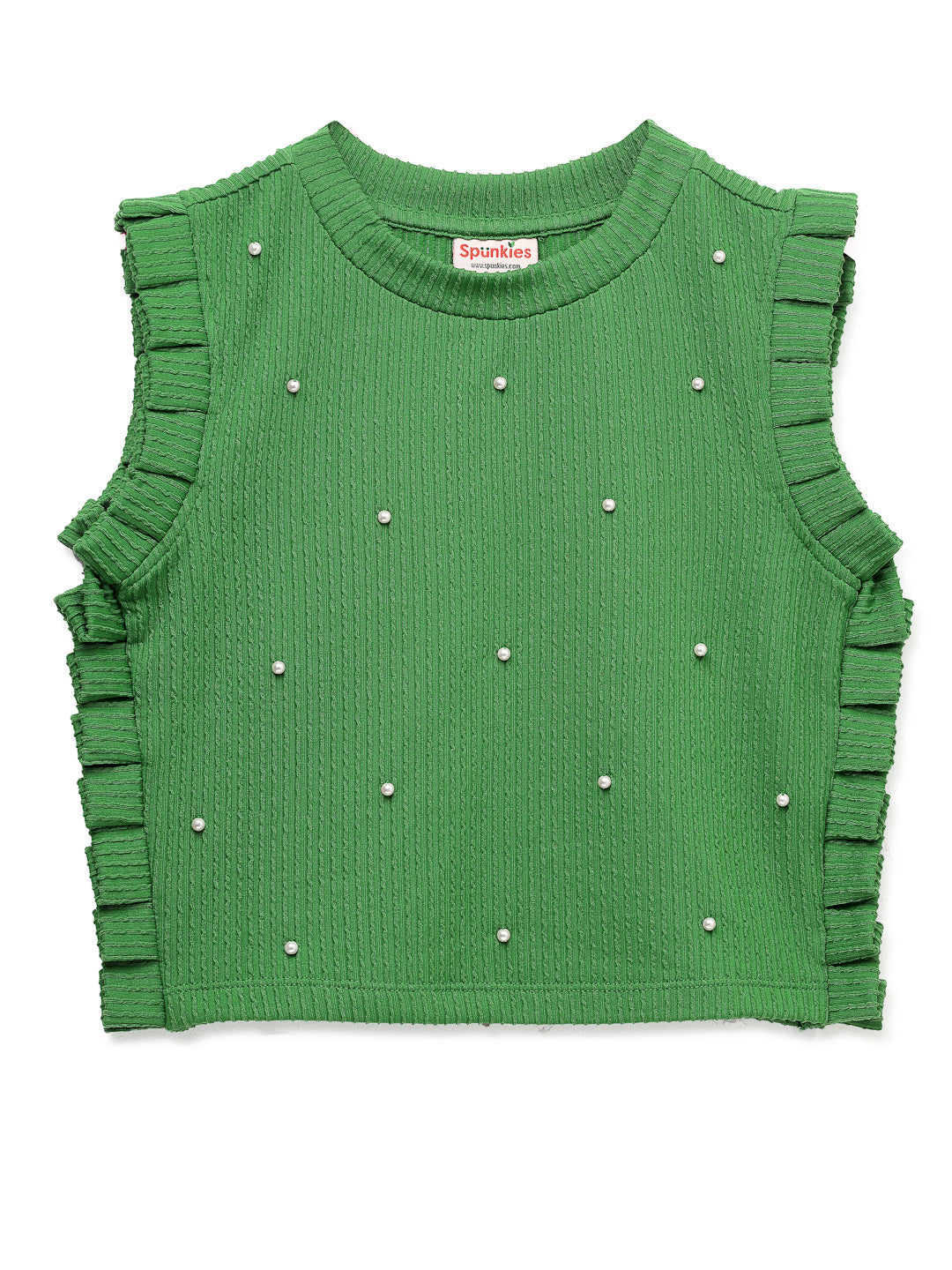 Jacquard Rib Green Top