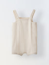 Spunkies Cotton Structure Jersey Knit Embroidered Patch Regular Casual Wear Romper Infant Sleeveless Off White Soft Fabric