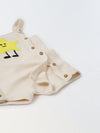 Spunkies Cotton Structure Jersey Knit Embroidered Patch Regular Casual Wear Romper Infant Sleeveless Off White Soft Fabric