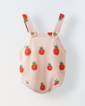 Spunkies Cotton Waffle Knit Printed Regular Casual Wear Romper Infant Sleeveless Ecru Soft Fabric