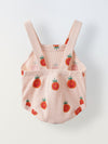 Spunkies Cotton Waffle Knit Printed Regular Casual Wear Romper Infant Sleeveless Ecru Soft Fabric
