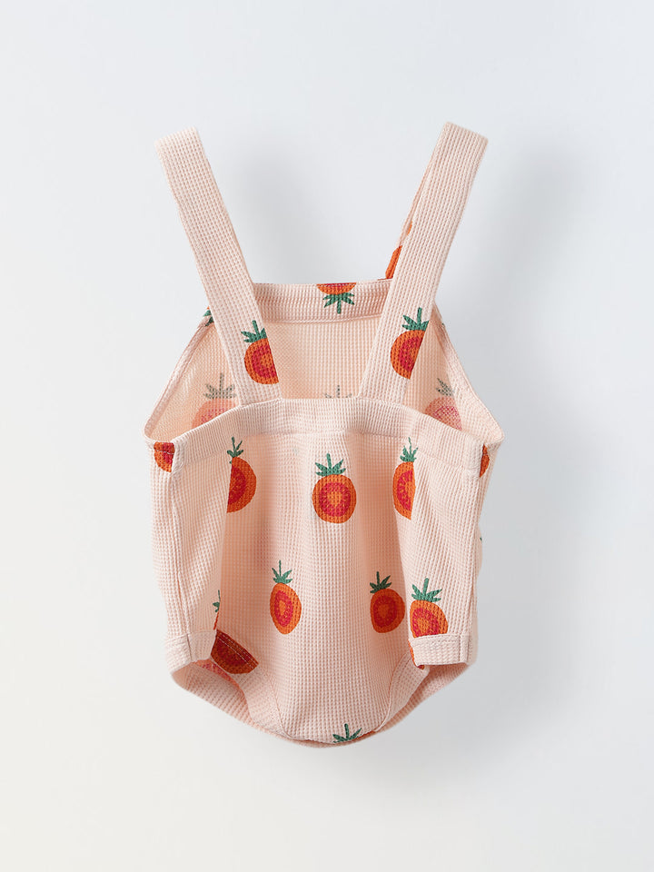 Spunkies Cotton Waffle Knit Printed Regular Casual Wear Romper Infant Pack of 2