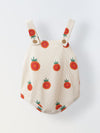 Spunkies Cotton Waffle Knit Printed Regular Casual Wear Romper Infant Sleeveless cream Soft Fabric