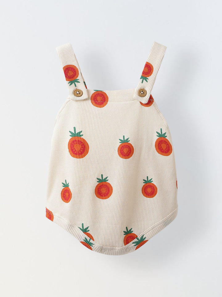 Spunkies Cotton Waffle Knit Printed Regular Casual Wear Romper Infant Pack of 2