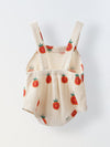 Spunkies Cotton Waffle Knit Printed Regular Casual Wear Romper Infant Sleeveless cream Soft Fabric