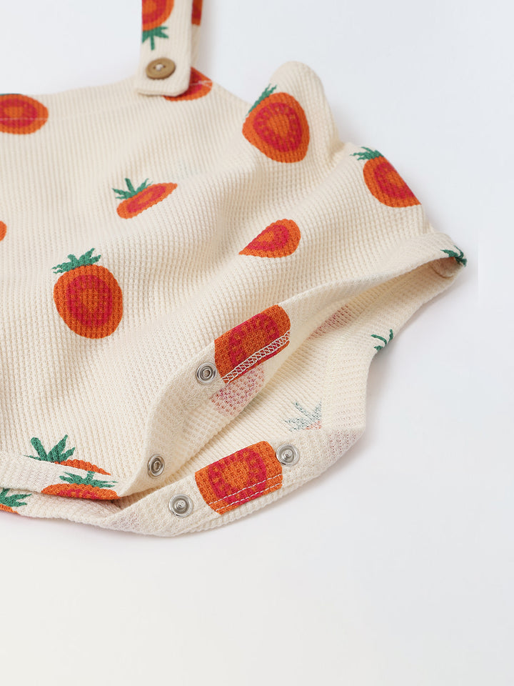 Spunkies Cotton Waffle Knit Printed Regular Casual Wear Romper Infant Pack of 2
