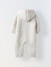 Infant Fuzzy Dinosaur Hooded Romper - Cozy & Adorable Winter Outfit