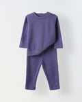Baby Blue Waffle-Knit Sweatshirt & Jogger Set
