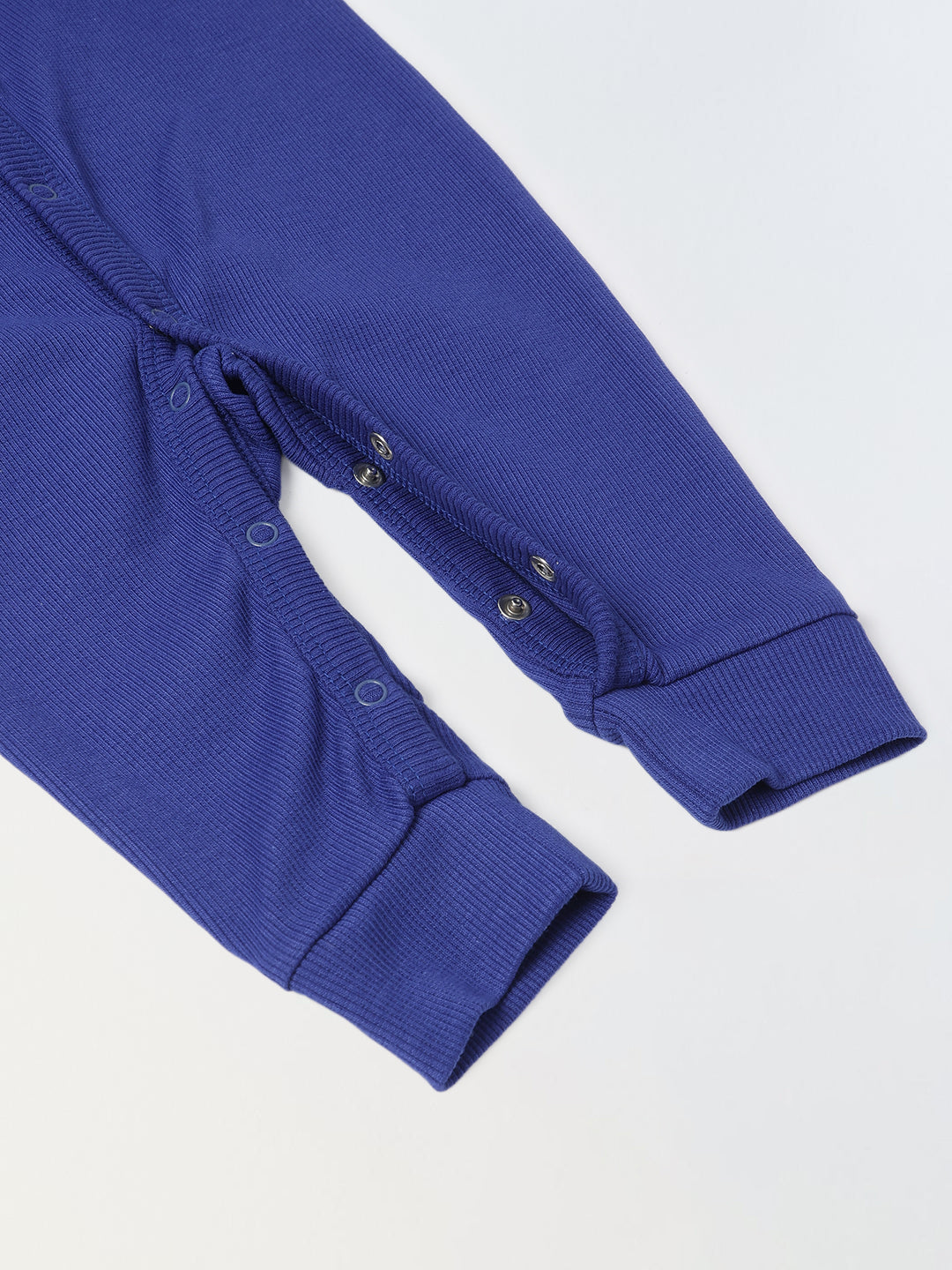 Infant Blue Hooded Romper with Patch