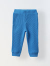 Spunkies Cotton Waffle Knit Solid Regular Casual Wear Set Infant Full Sleeve Blue Soft Fabric