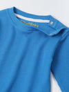 Spunkies Cotton Waffle Knit Solid Regular Casual Wear Set Infant Full Sleeve Blue Soft Fabric