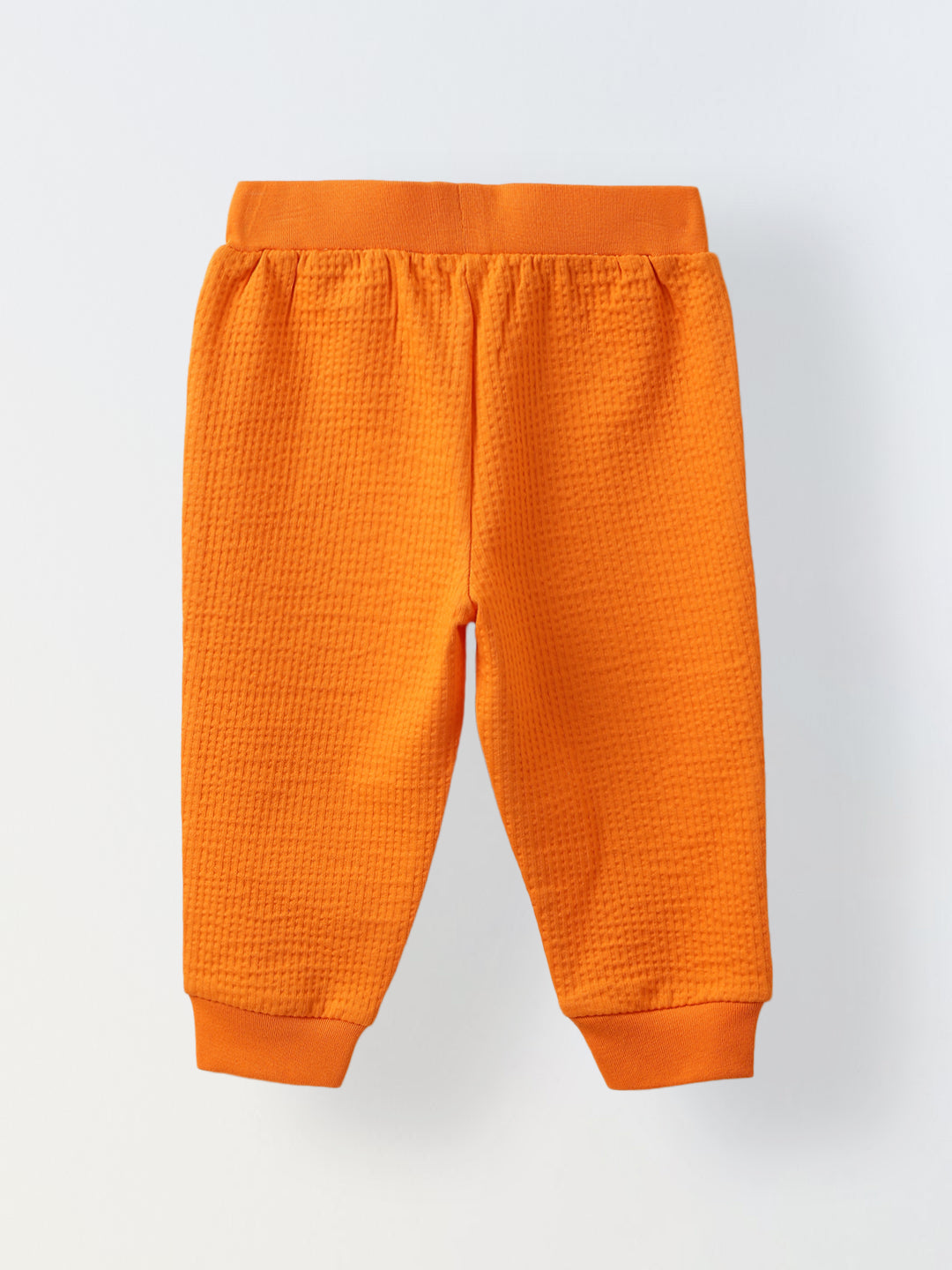 Spunkies Cotton Structure Jersey Knit Solid Regular Casual Wear Set Infant Full Sleeve Orange Soft Fabric