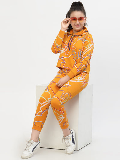 Combo of 2 Joggers Girls - Orange & Voilet Terry Cotton for Ultimate Comfort