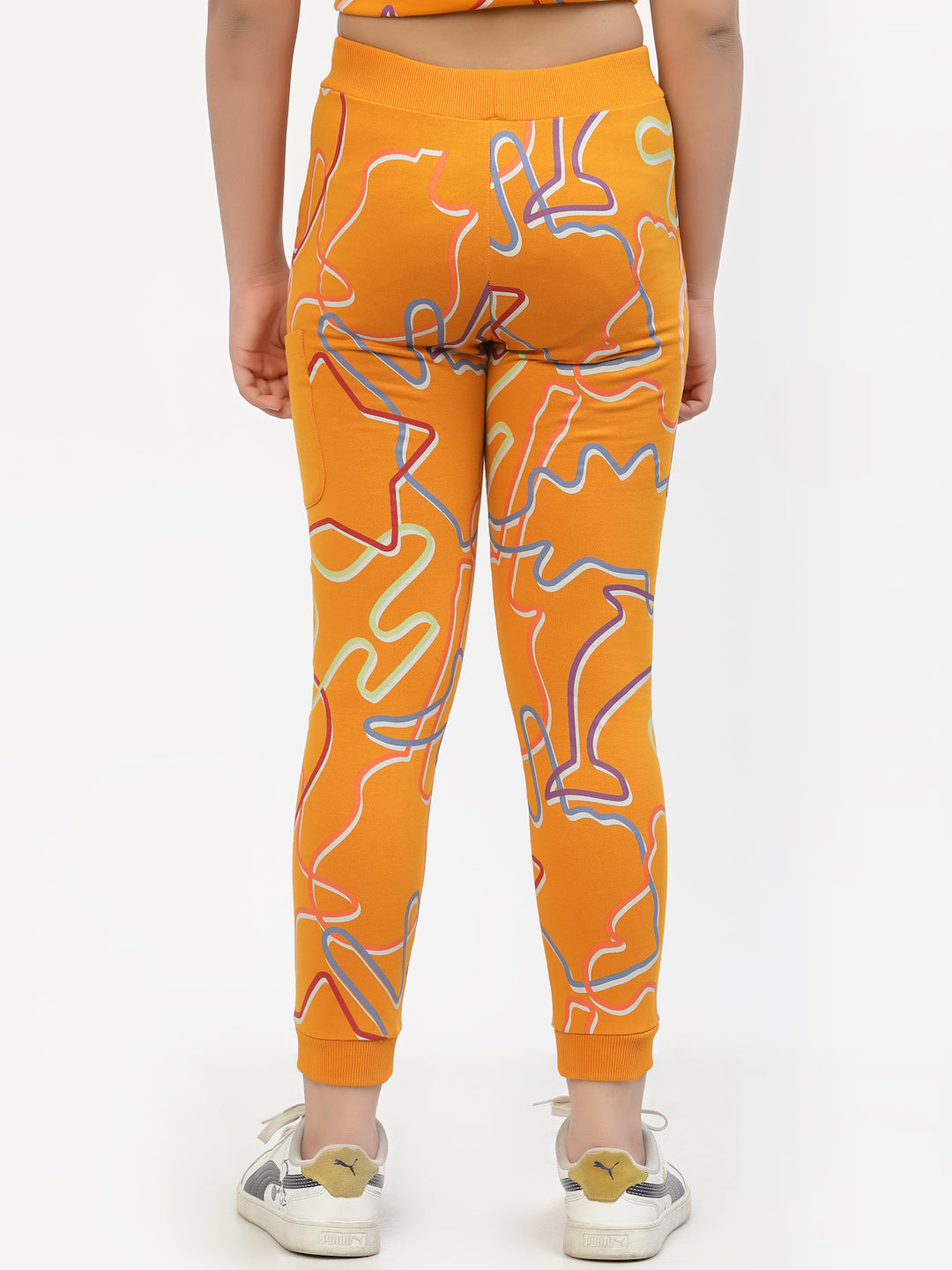 Combo of 2 Joggers Girls - Orange & Voilet Terry Cotton for Ultimate Comfort