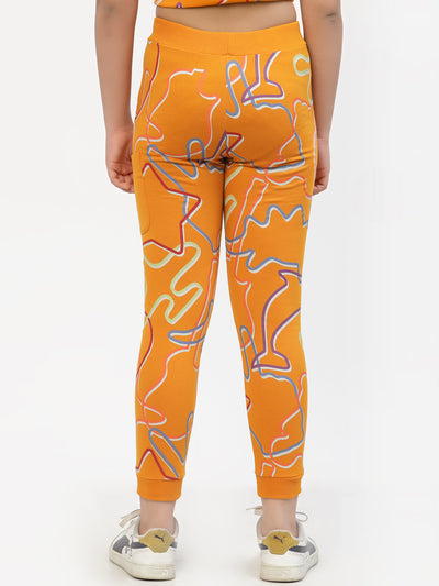 Combo of 2 Joggers Girls - Orange & Voilet Terry Cotton for Ultimate Comfort