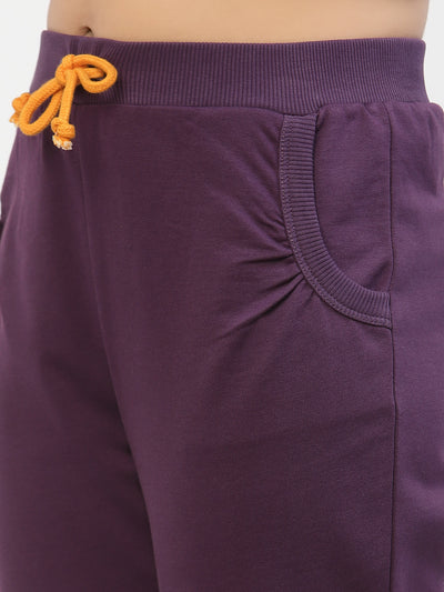 Combo of 2 Joggers Girls - Orange & Voilet Terry Cotton for Ultimate Comfort