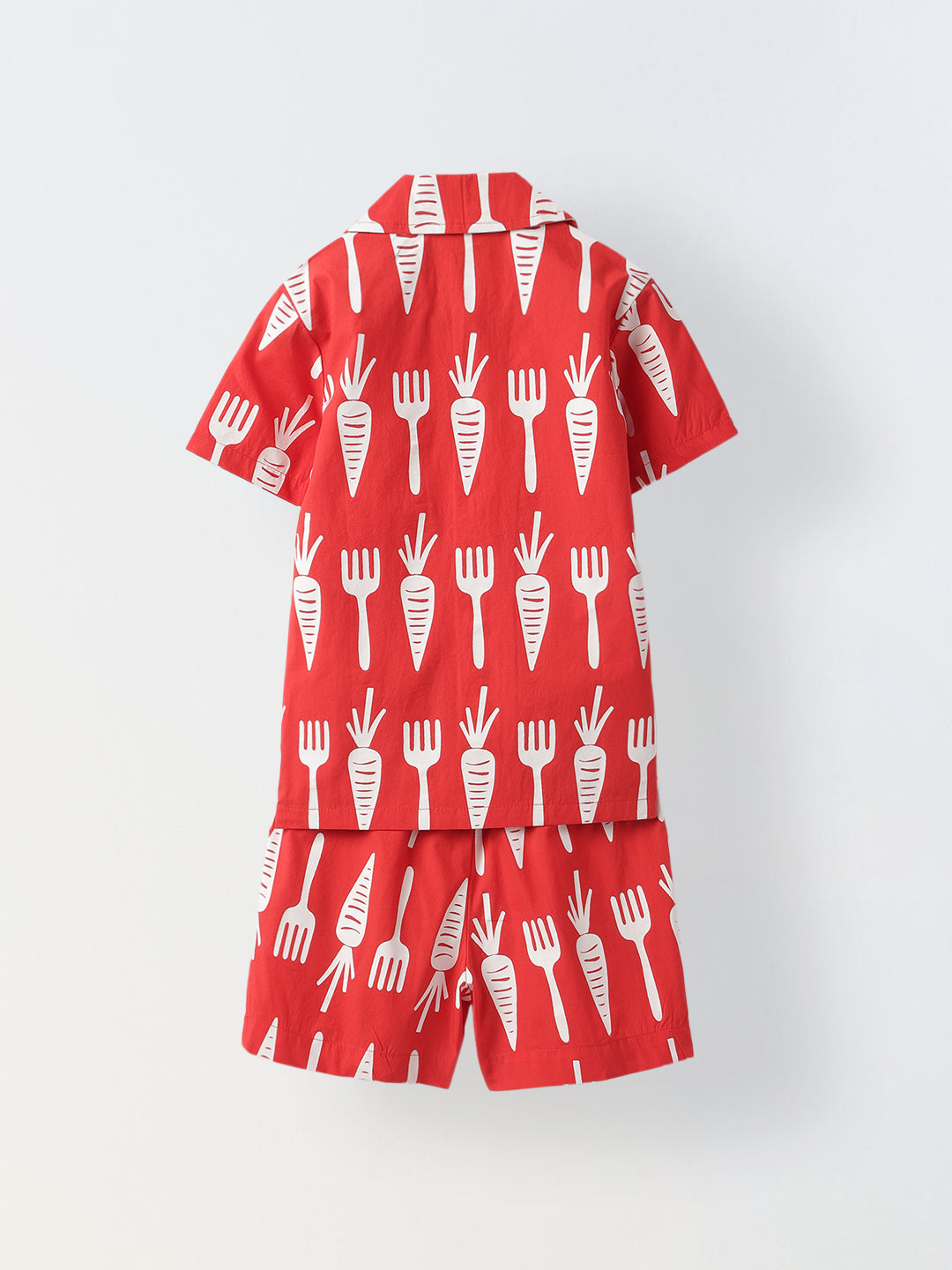 Red & White Cotton Printed Shirt for boys