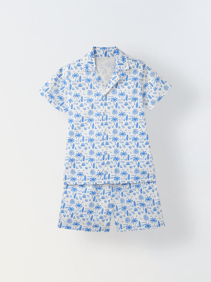 White Print Co-Ord Set-Boys