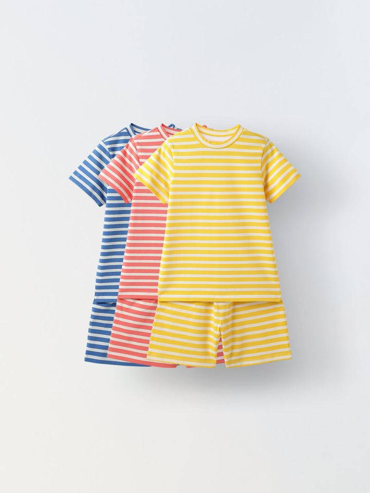 Combo Of 3 Stripe Co-Ord Set- Boys