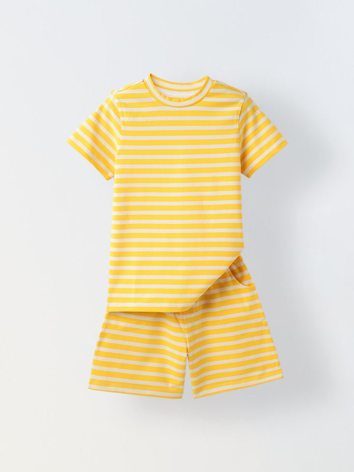 Yellow Striped Co-Ord Set-Boy