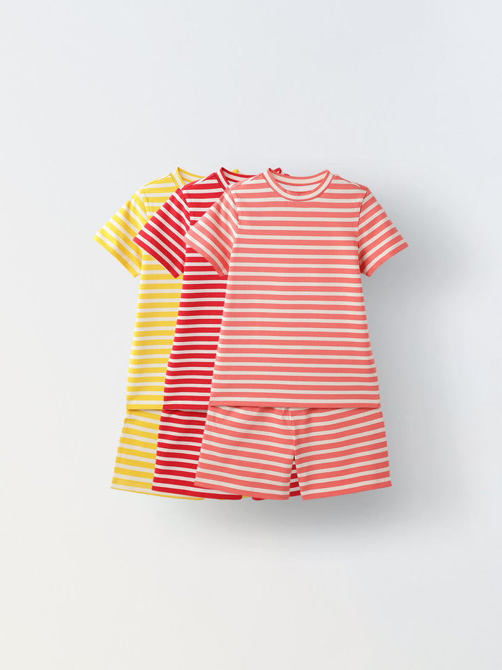 Combo Of 3 Stripe Co-Ord Set- Boys