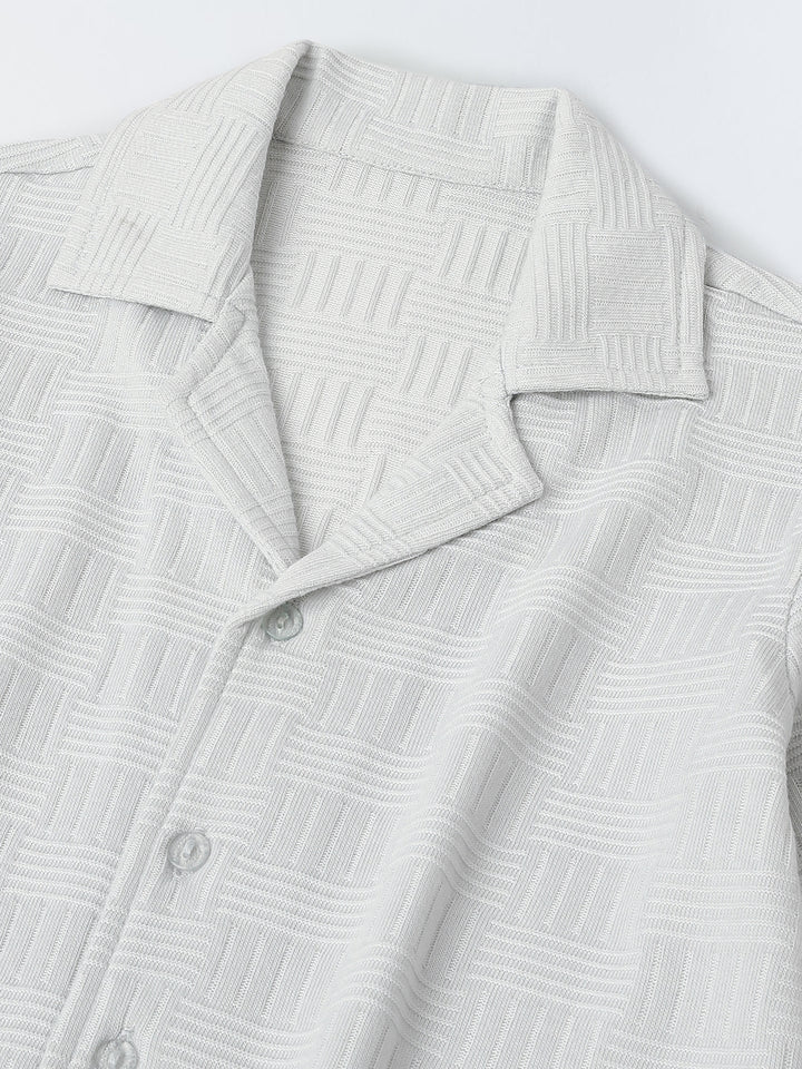 Light Grey Textured Co-Ord Set-Boy
